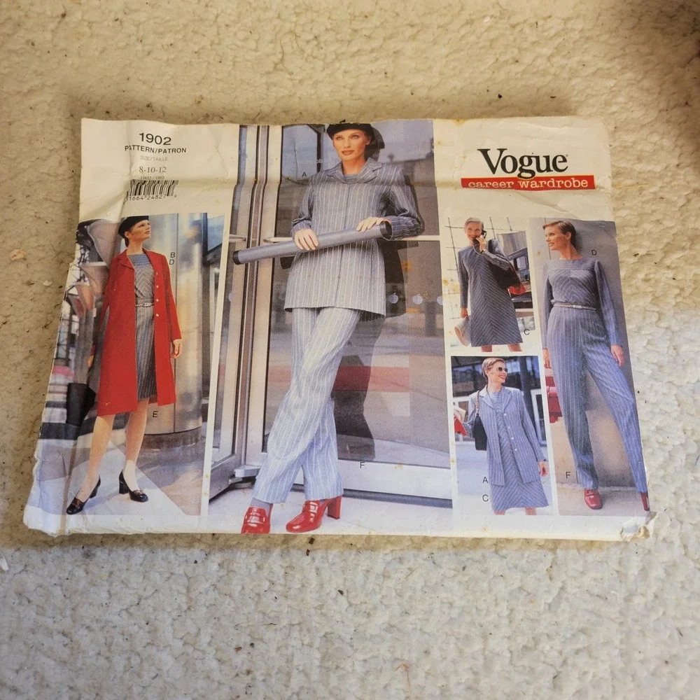 Vogue 1902 Sewing Pattern Career Wardrobe Womens 8-10-12 Multi Good 90s Vintage